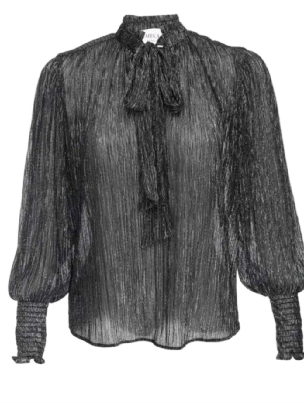 Misa Panya Sheer Black Metallic Special Occassion Blouse Size XS